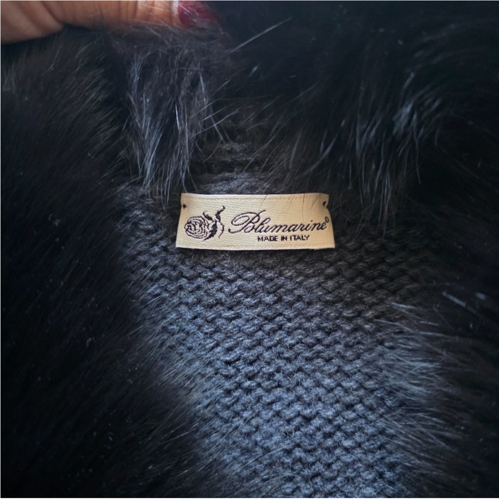 Blumarine Black Fur Collar Cardigan - Picture 5 of 10